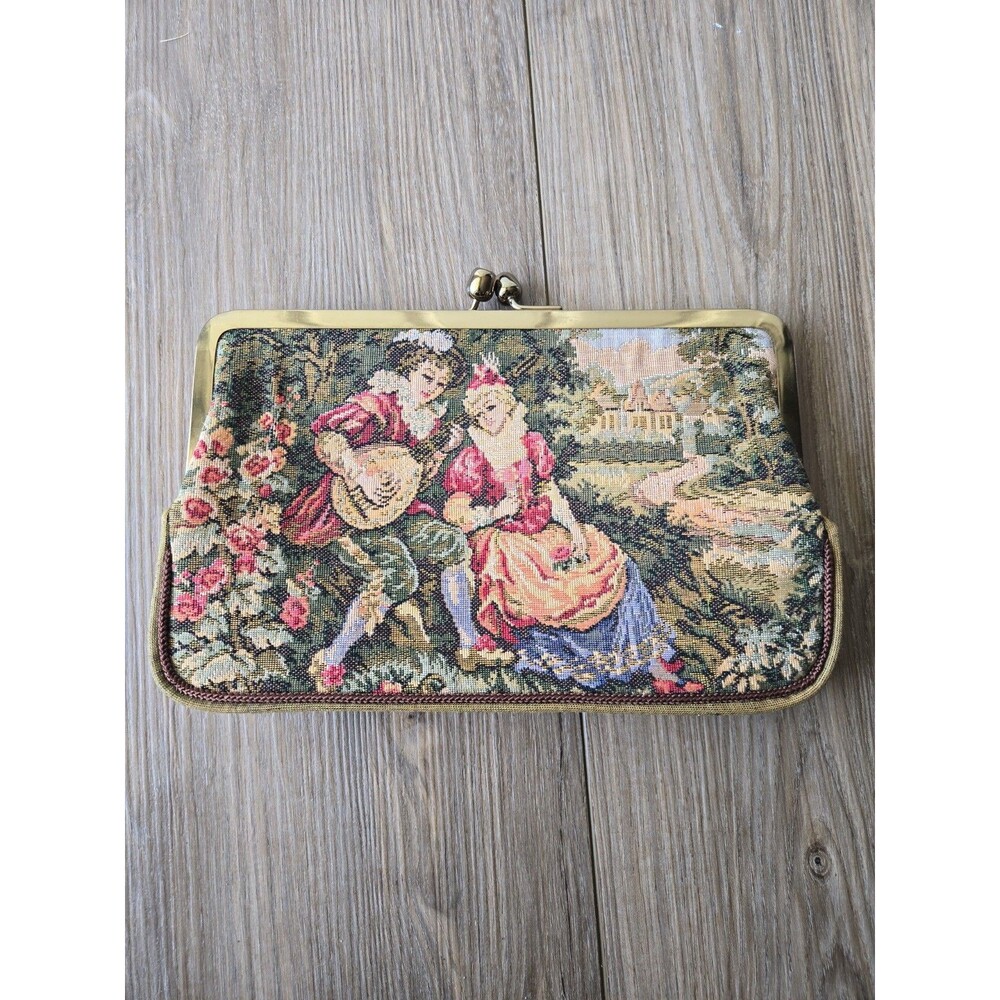 Victorian Inspired Tapestry Clutch Purse Bag